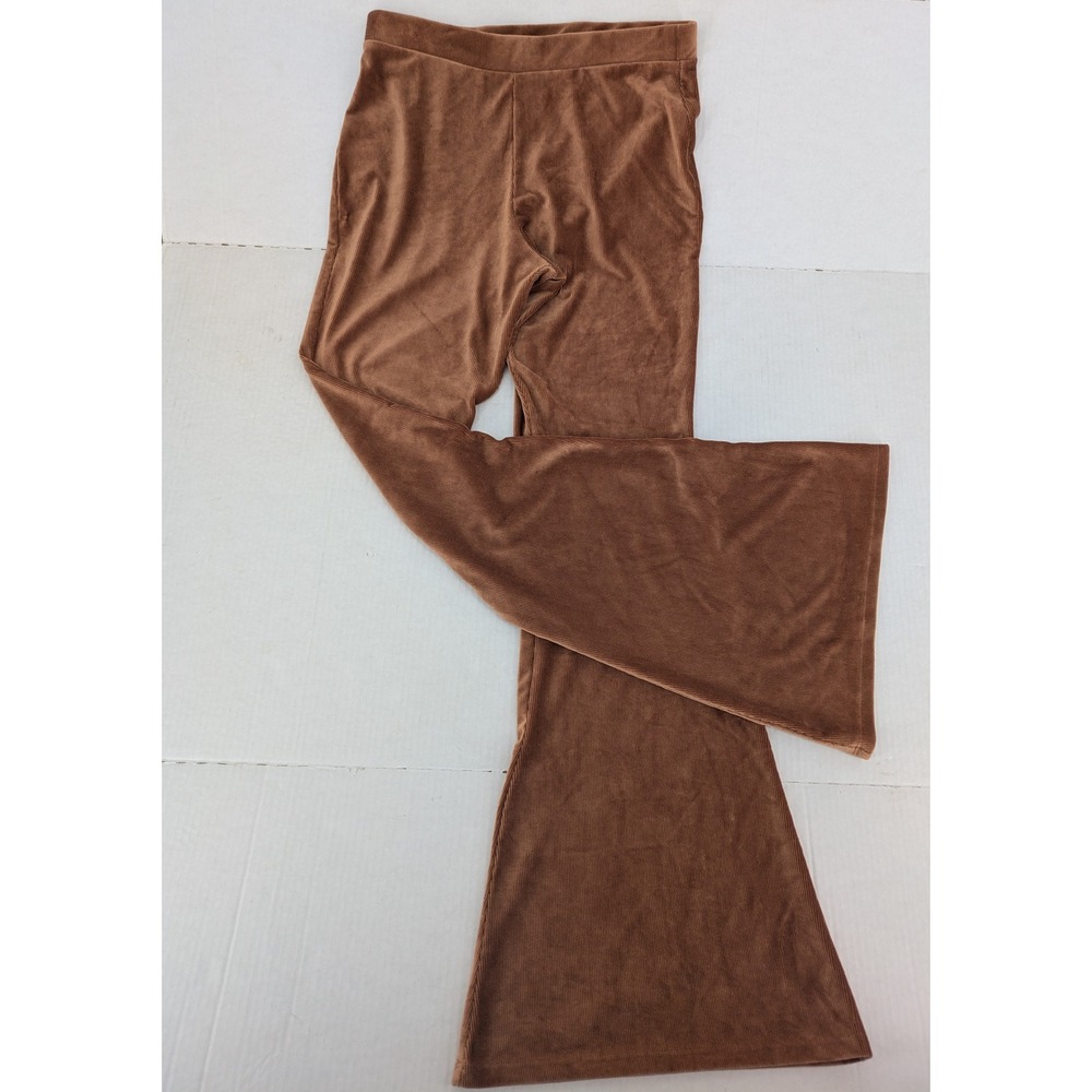 Altar'd State Flare Pants Women Medium Brown Corduroy High Waist Bell Bottom 70s
